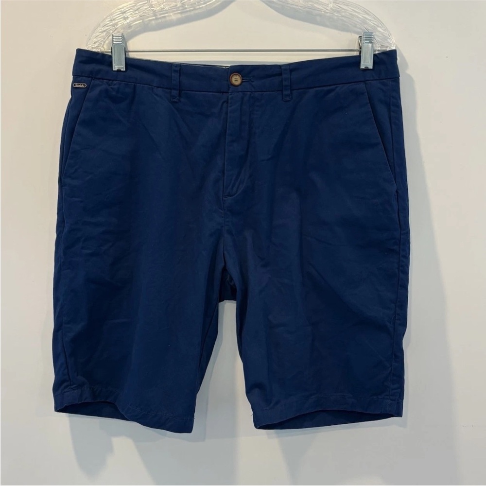 Scotch & Soda Blue‎ Cotton Chino 10” Shorts Flat Front Mens Size 33
